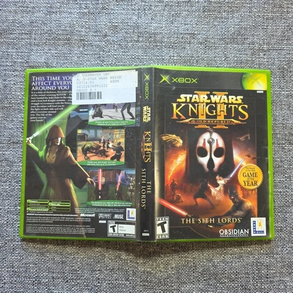 Star Wars Knights of the Old Republic II 2 Sith Lords Xbox Tested And Working